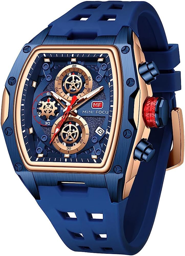 Mini Focus Men's Watch Fashion Sport Wrist Watches (Chronograph/Waterproof/Luminous/Calendar) Silicon Strap Quartz Watch for Men